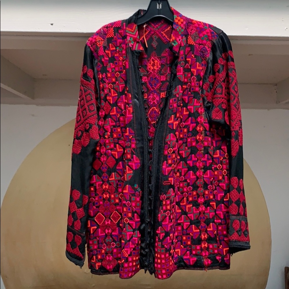 vintage Hmong embroidered silk jacket
